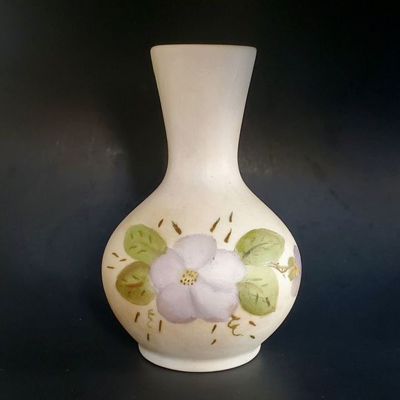 1967 4" Bud Flower Vase Midcentury Hand Painted Bisque Porcelain Signed Sophie - Picture 3 of 10